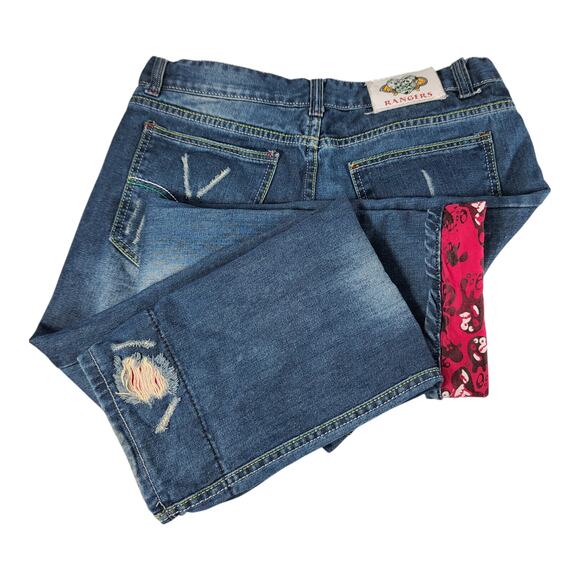 Rangers Blue Jeans Distressed Cuff or Not Unique 32 - Picture 4 of 5
